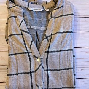 Soft Surroundings Calais Blouse Stripes Longline V-Neck Overflow